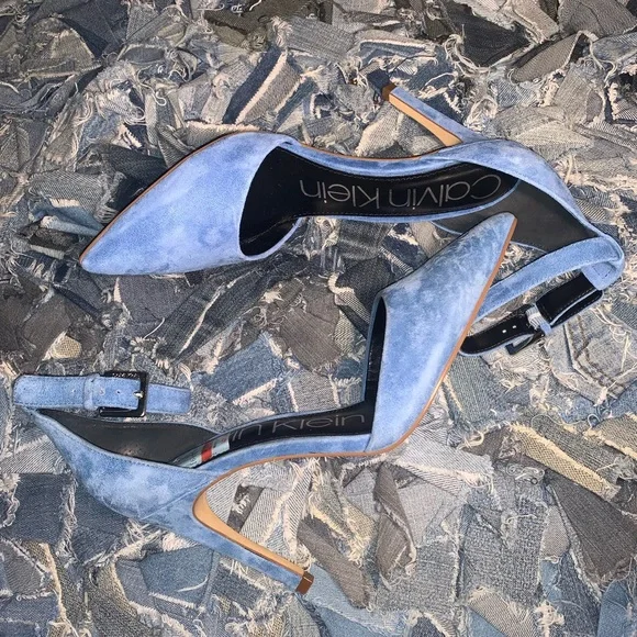 Baby Blue Suede Heels - Picture 8 of 8